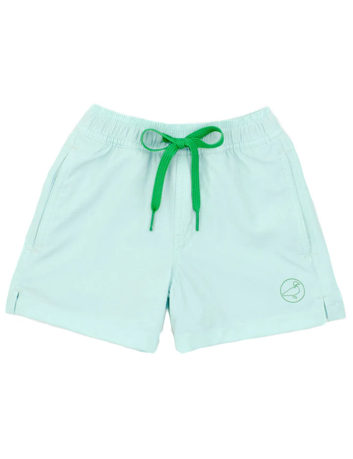 Properly Tied Boys Splash Swim Trunks - So Cool! Reacts to Water to Create Print - Blue Shark Attack main image 1