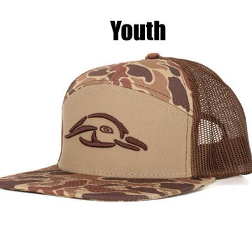 AMERICAN FLYWAY WATERFOWL - Youth Turkey Tracks 7 Panel Brown Old School AFW Style main image 0