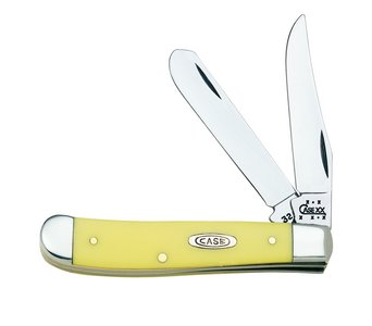Case XX™ Smooth Yellow Delrin Mini Trapper Carbon Steel Pocket Knife 00029