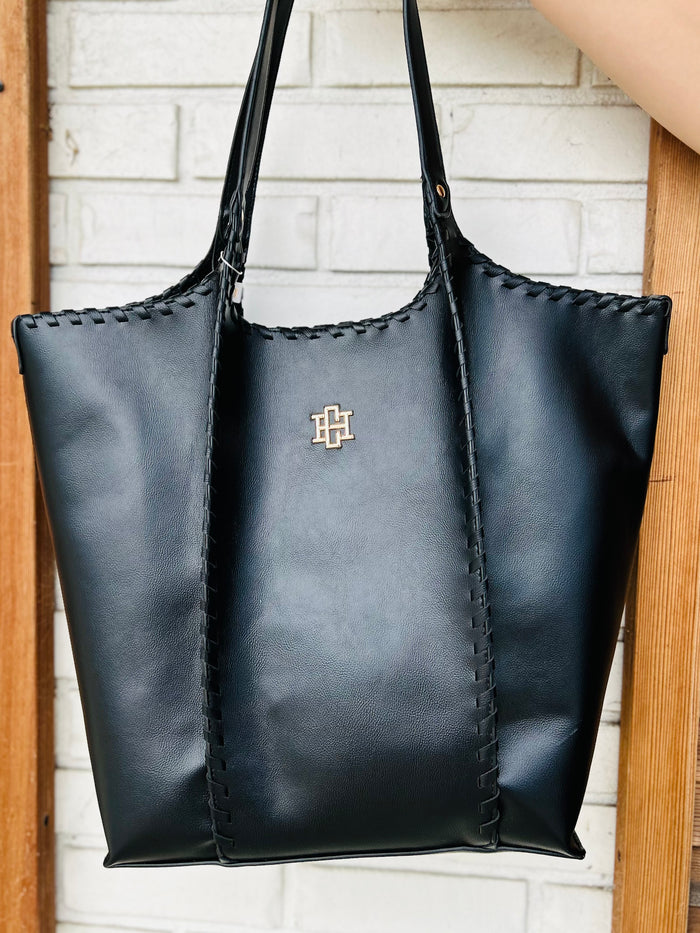 Caroline Hill Emory Whipstitch Tote - Black