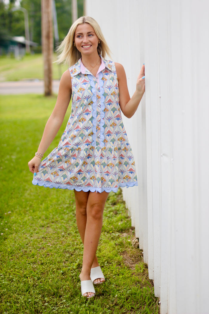 Sleeveless Floral Print Dress