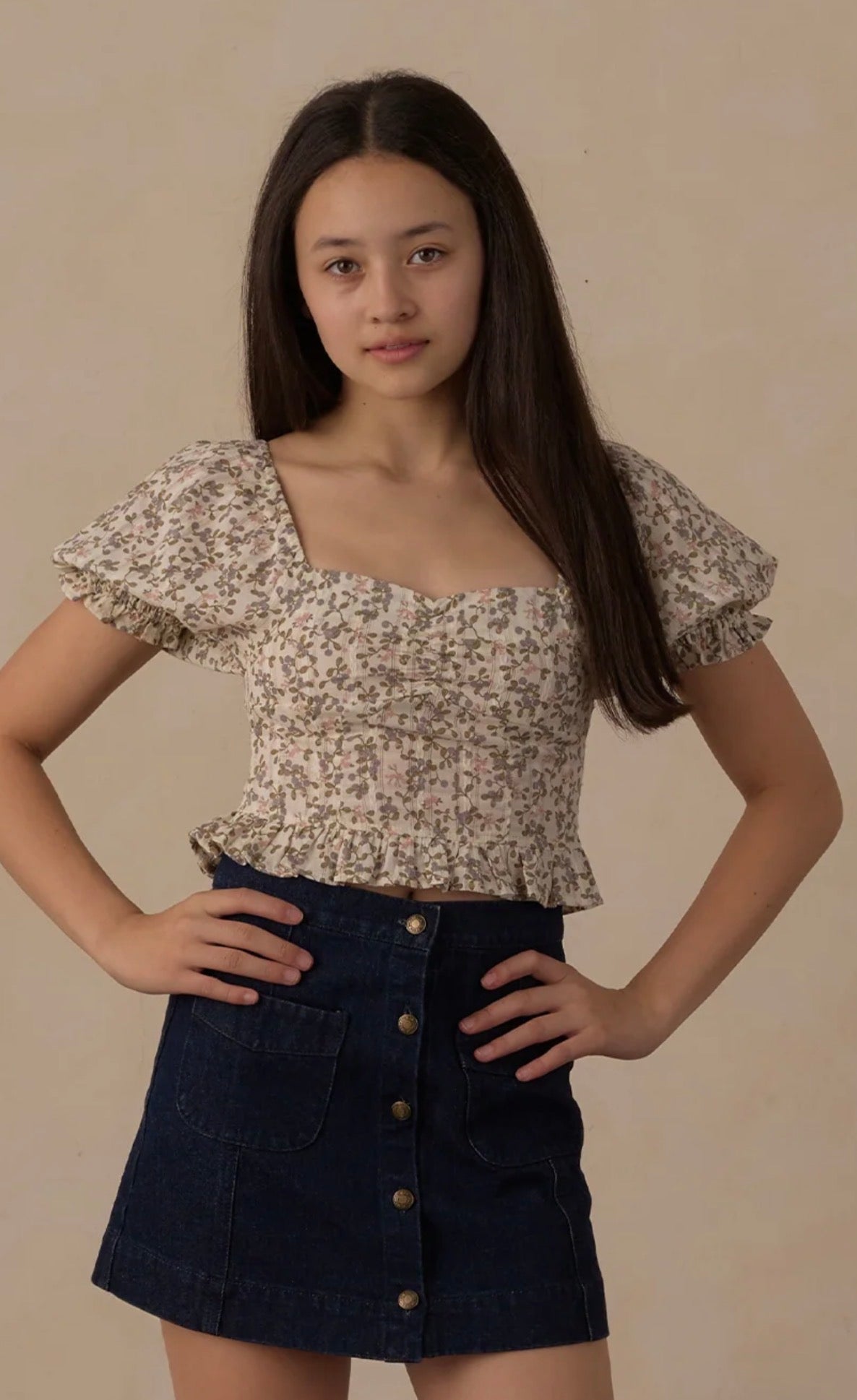 Rylee +Cru Teen Zoe Top Winter Garden