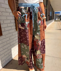 PATCHWORK WOVEN PANTS