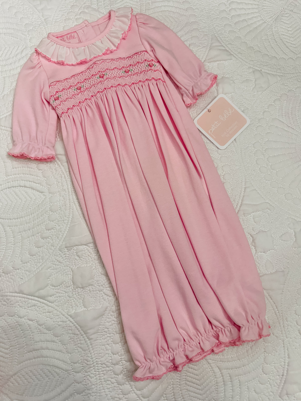 Petit Bebe Elizabeth- Pink knit girl's sac