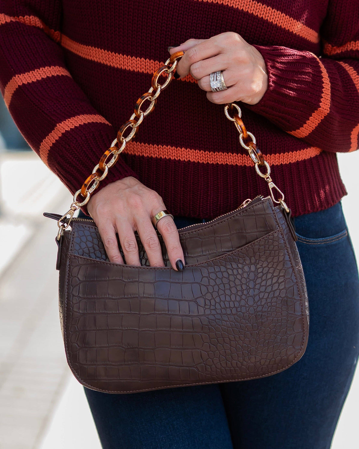 Caroline Hill Charlee Crossbody Chocolate EC