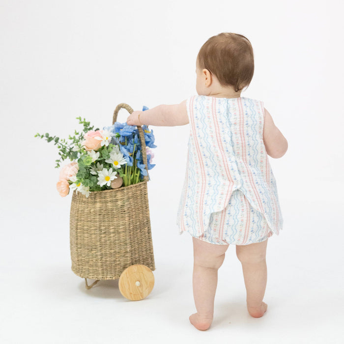 Tulip Stripe - Scallop Back Top with Bloomer