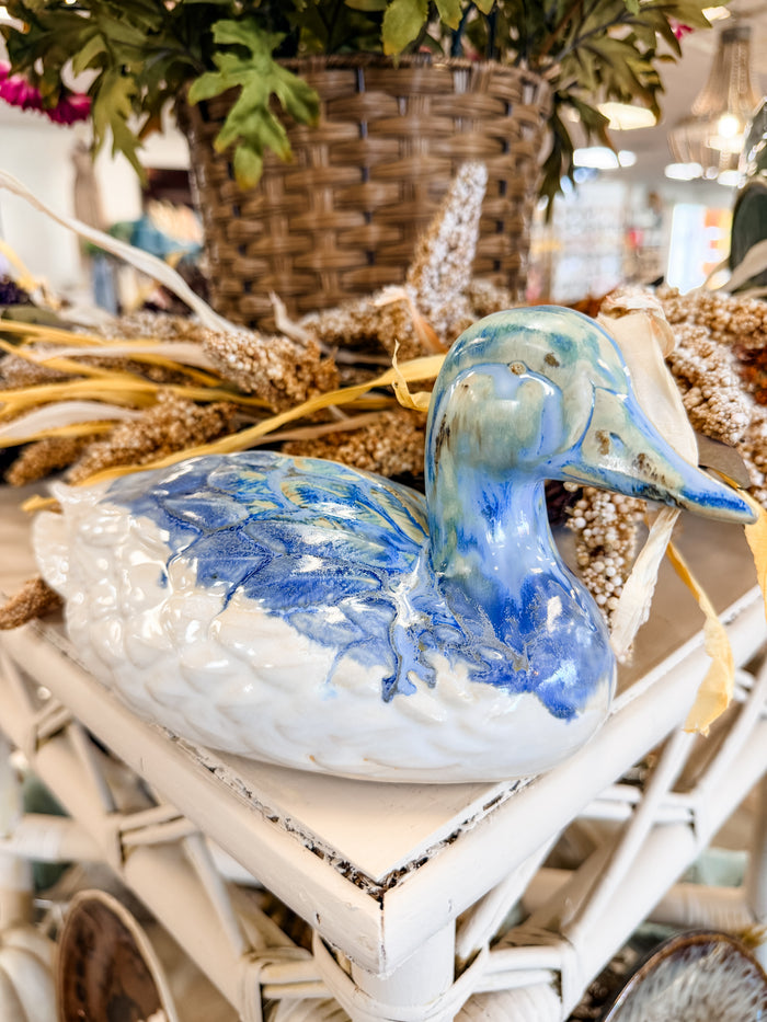 Rosaline Pottery Large Duck Color Delta Blue