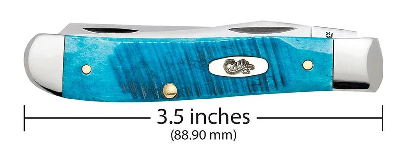 Case Knives - Sawcut Jig Caribbean Blue Bone Mini Trapper