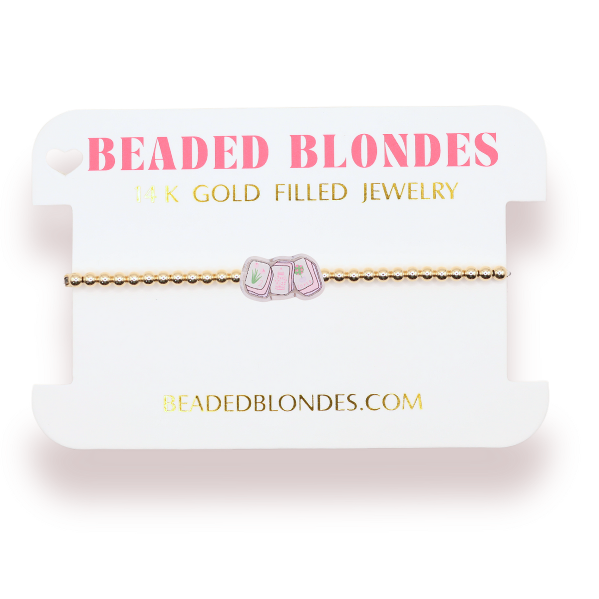Mahjong Tile Bracelet on Gold