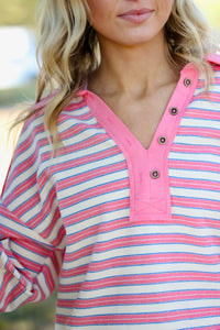 Oversized Causal Striped Knit Top