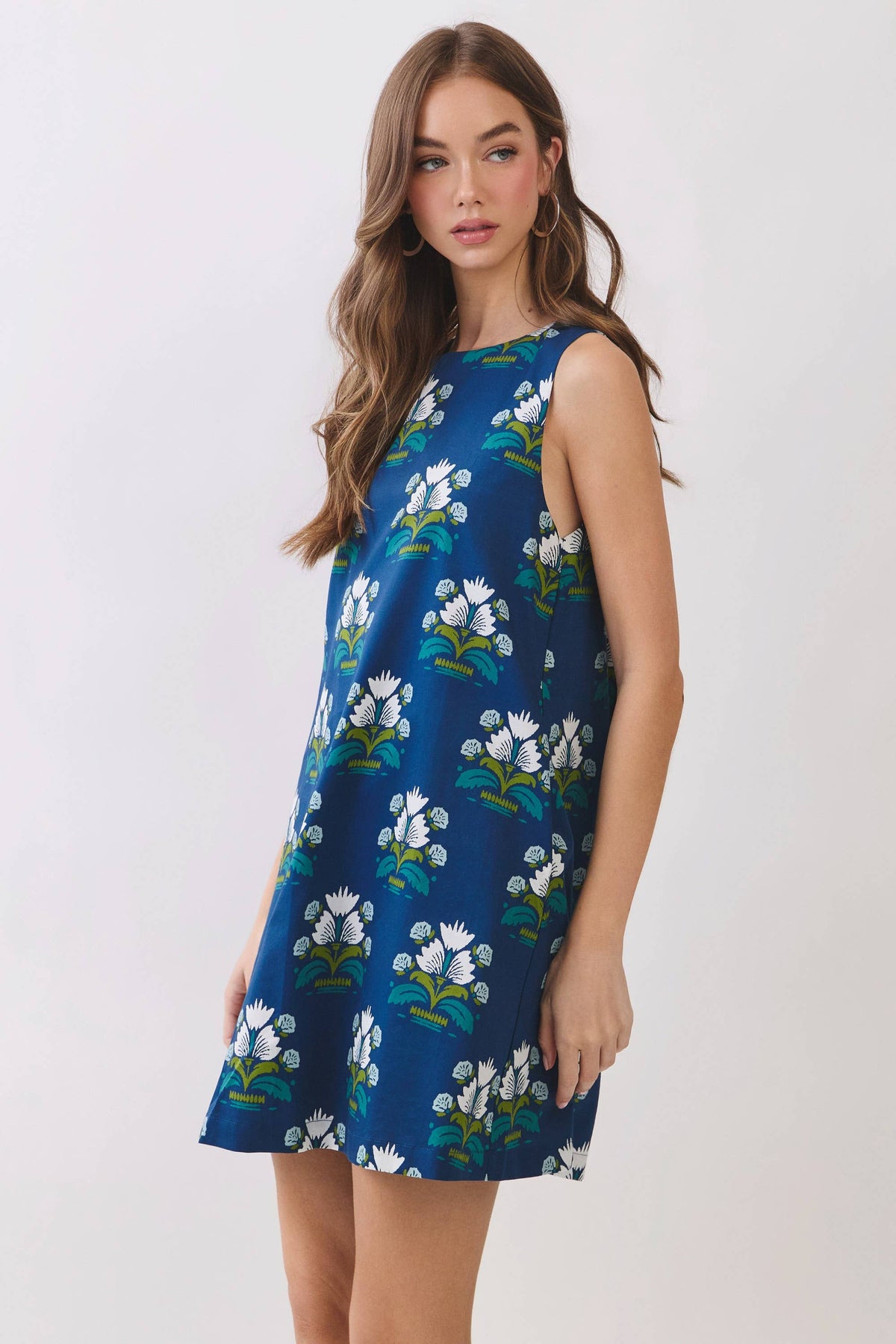 Floral Print Bow Back Shift Dress