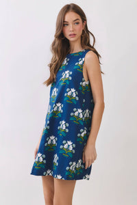 Floral Print Bow Back Shift Dress