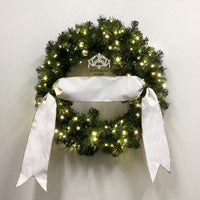 D. Stevens 6”X70” Velvet Plain Banner Gold back Winter White
