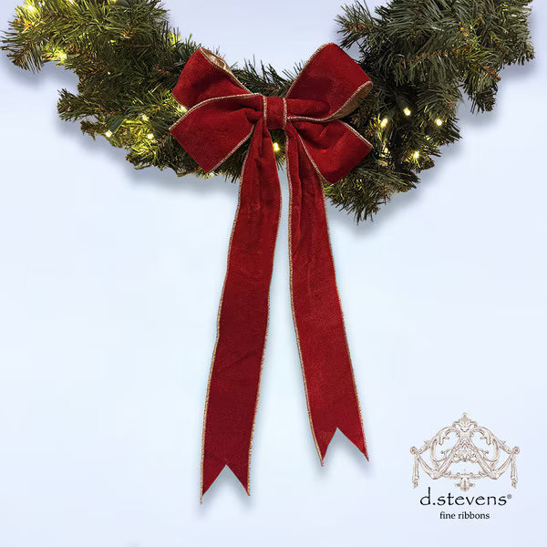 D. Stevens 10" Velvet Bow Back, Red