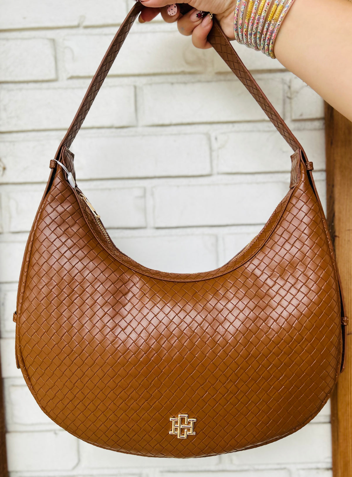 Caroline Hill Winslow Curved Bag - Woven Saddle