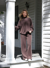 Modal Scuba Two Stripe Piping Straight Pants Set
