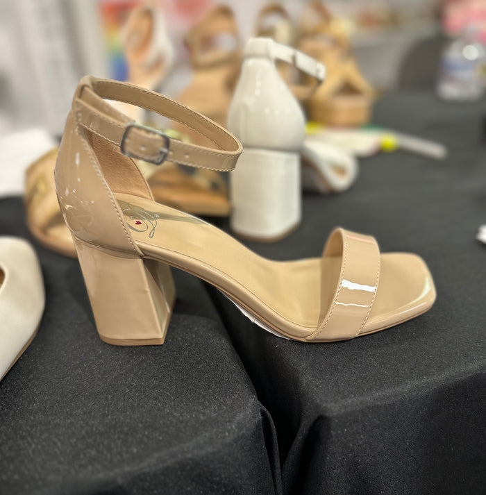WOMENS LARCH SQUARE TOE CHUNKY HEEL DRESS SHOES