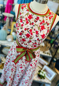 Floral print sleeveless midi dress featuring multicolor band finish midi dress.