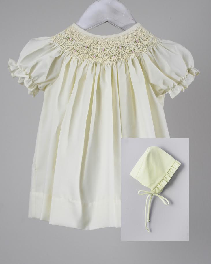 Baby Blessing Lt Yellow Geometric Iris Dress