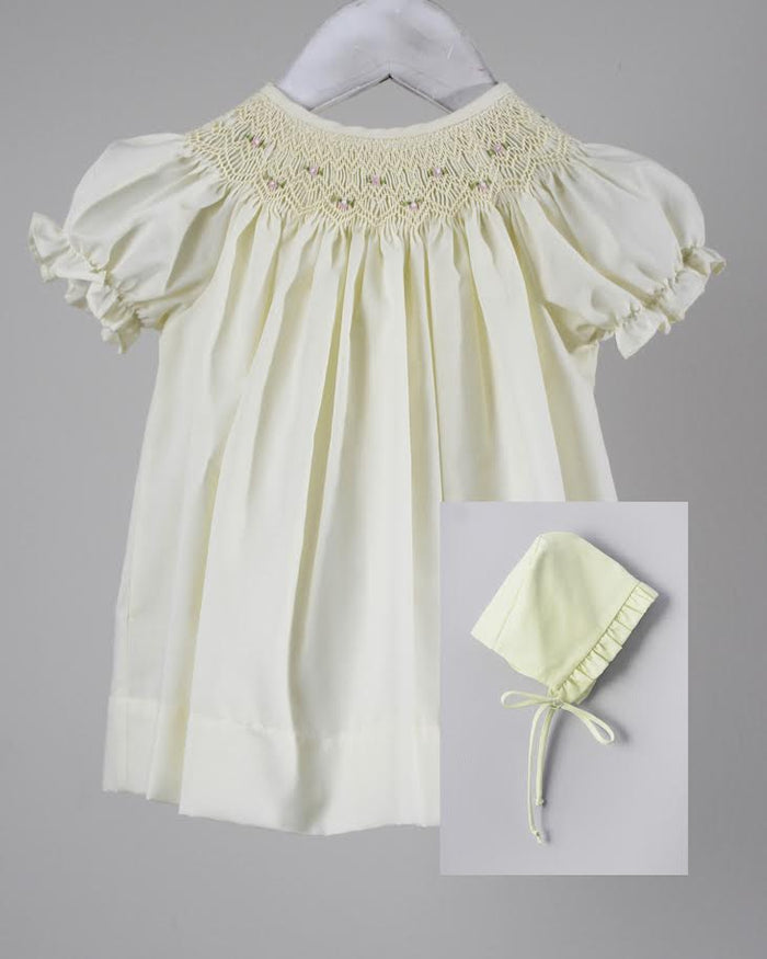Baby Blessing Lt Yellow Geometric Iris Dress