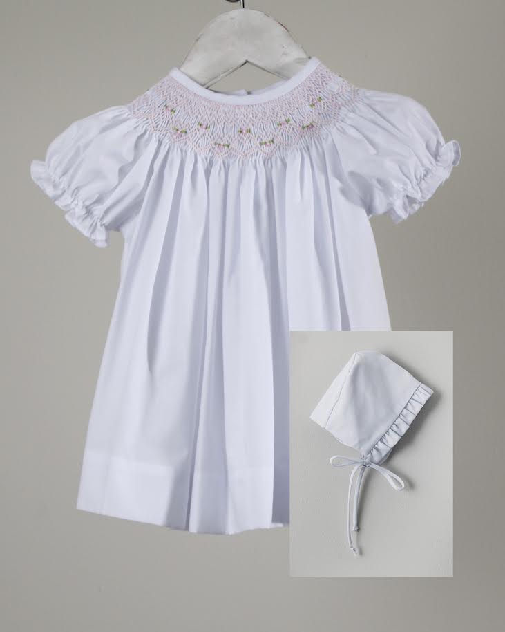 Baby Blessing White Geometric Iris Dress