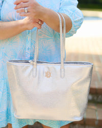 Caroline Hill Sheffield Tote Silver EC