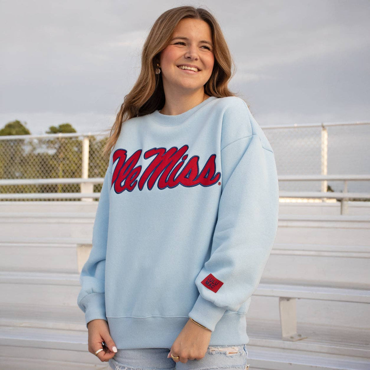 OLE MISS LULU MAC SWEATSHIRT- LIGHT BLUE