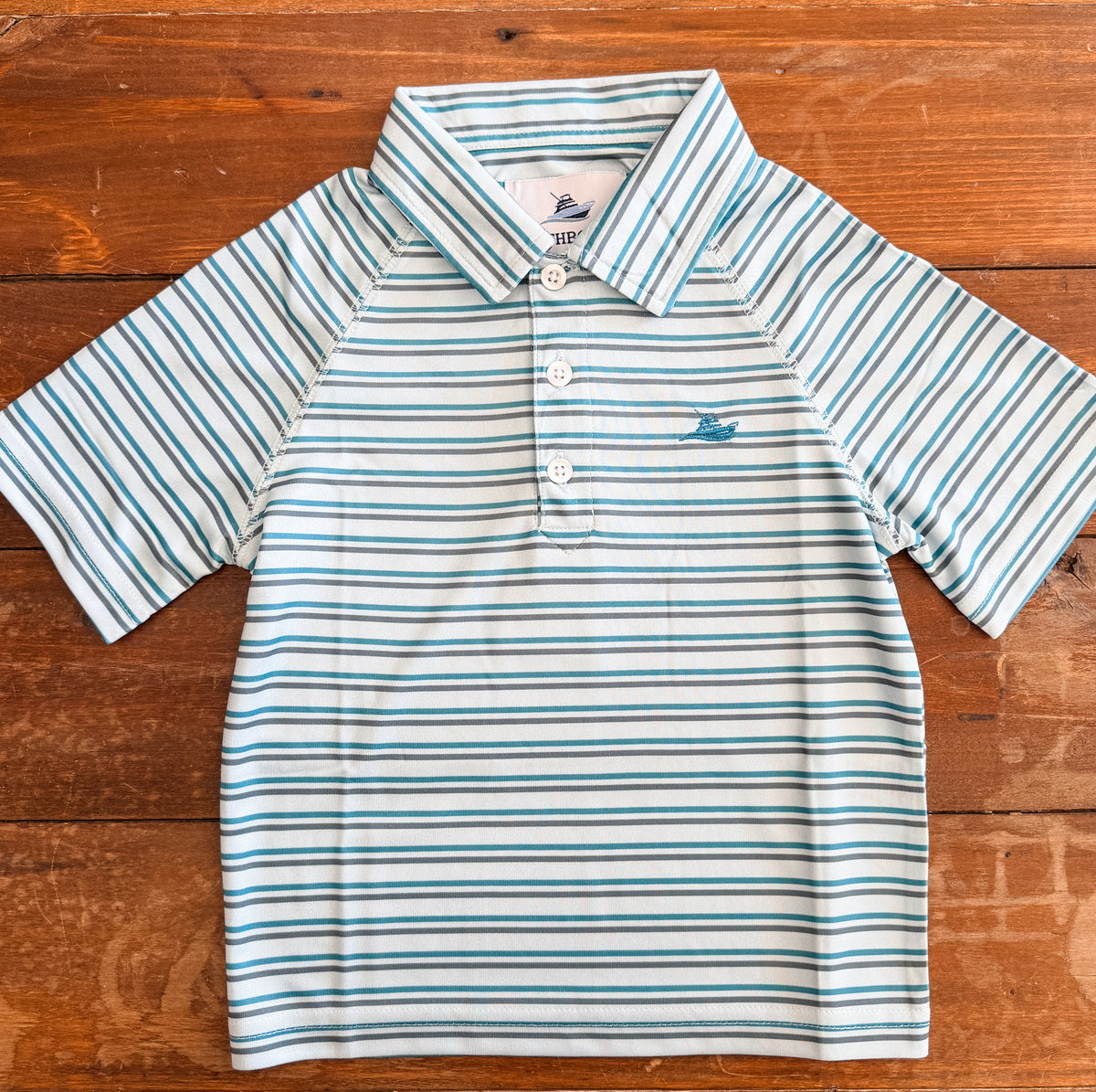 Southbound SS Polo- Gray/Oil/Blue