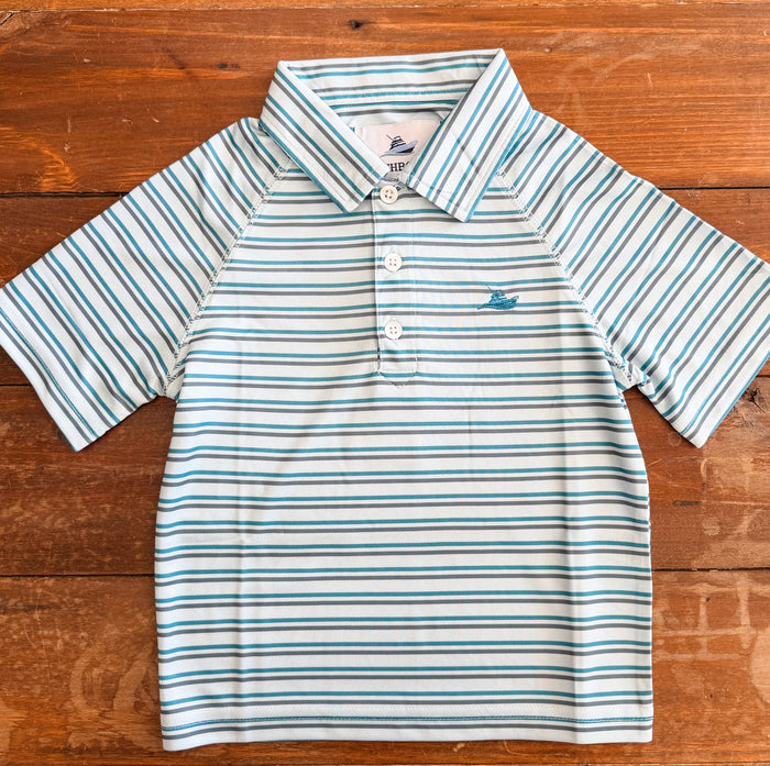 Southbound SS Polo- Gray/Oil/Blue