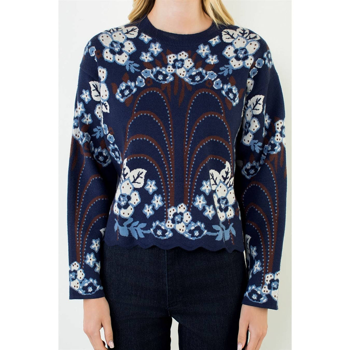 All Over Pattern Sweater Top
