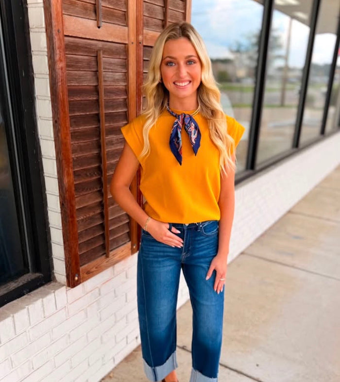 Round Neck Drop Shoulder Pullover Top