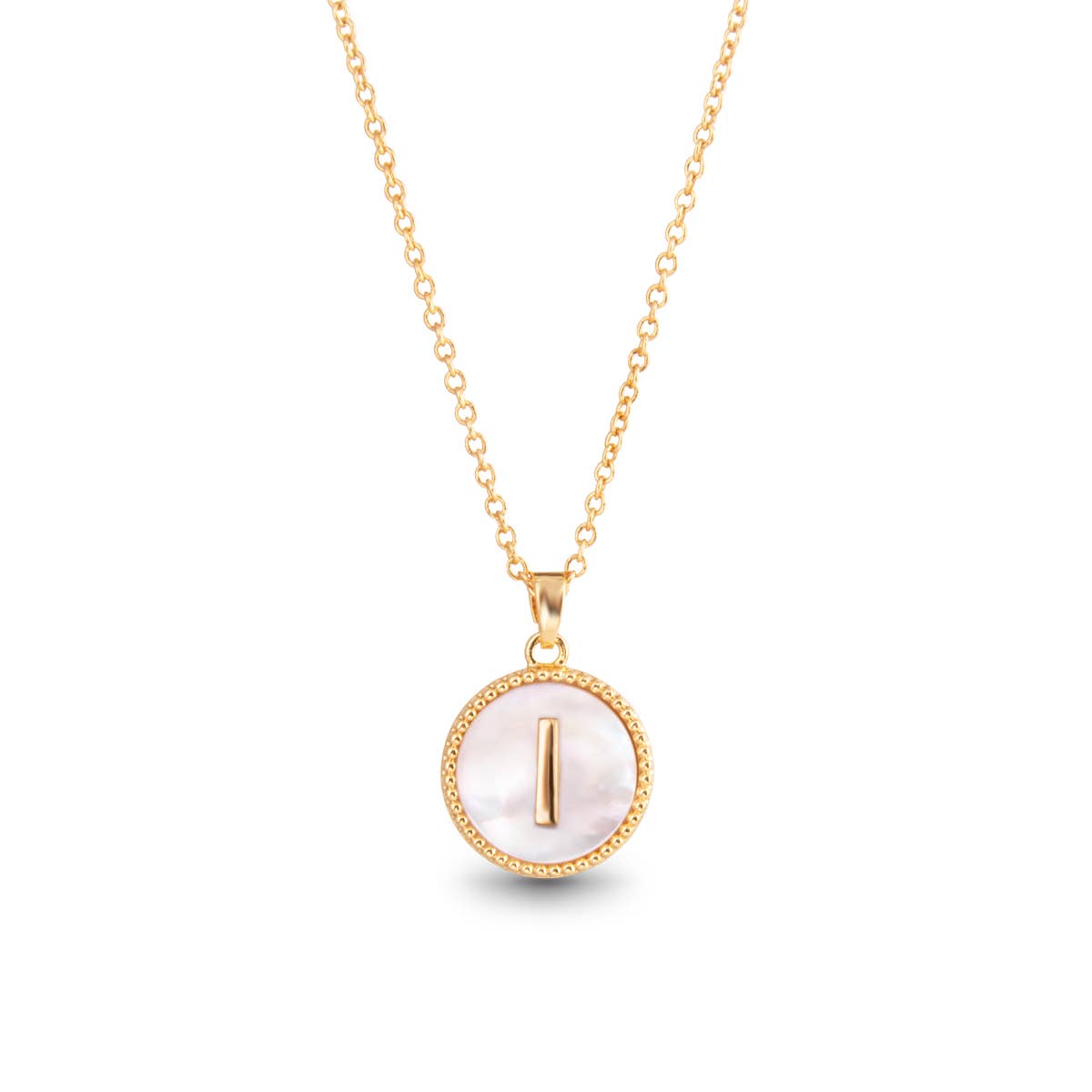 Amanda Blu Gold Mother of Pearl Initial Necklaces | 18 Letters