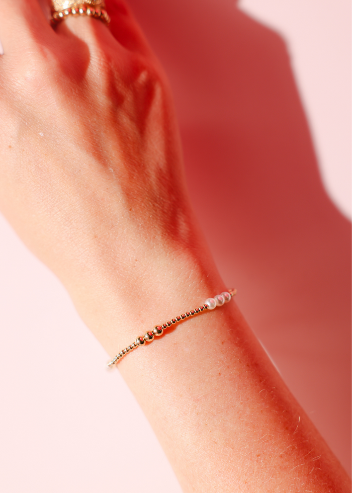 ILY Gold + Pearl Alternating Bracelet