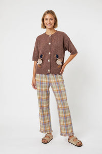 Mallard motif button up cardigan