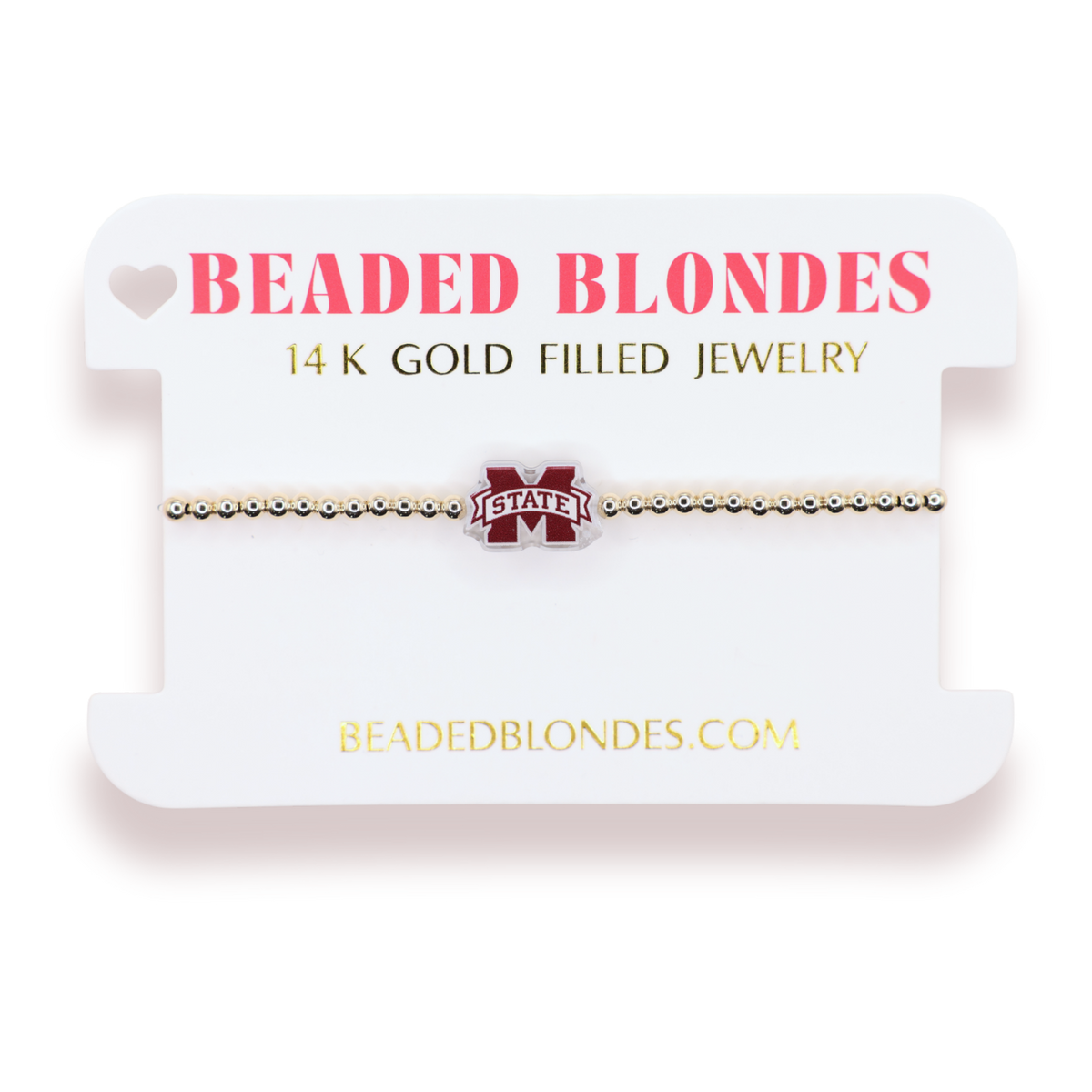 Mississippi State Logo Bracelet on Gold