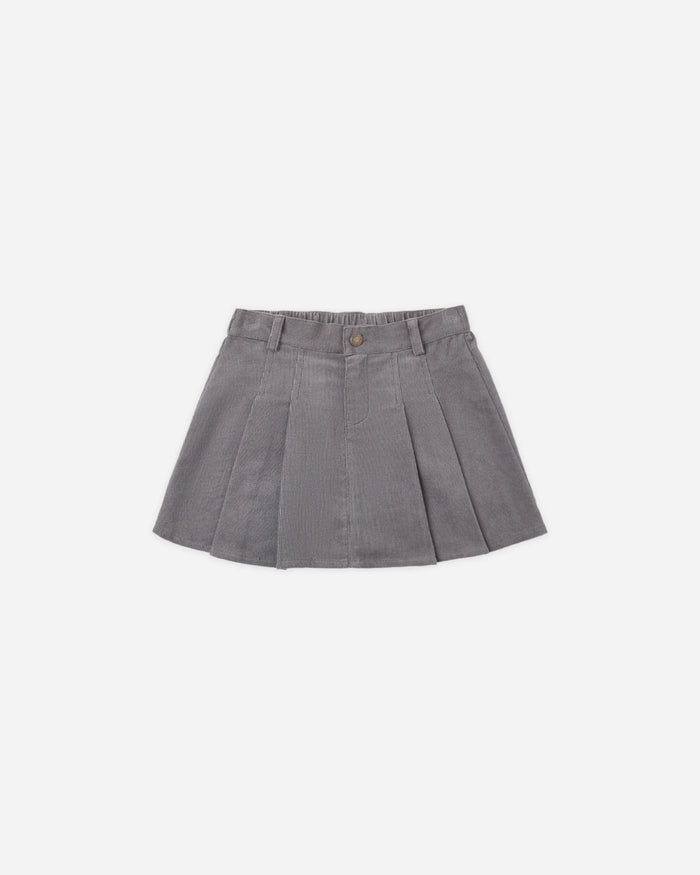 Rylee + Cru Pleated Denim Skirt Slate