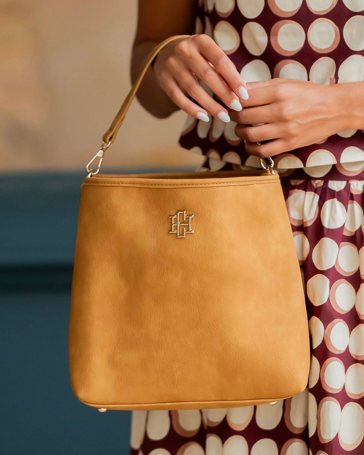 Caroline Hill Alexandra Bucket Bag Mustard S