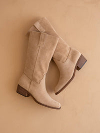 The Harrison | Almond Premium Faux Leather Slouch Fall Boot
