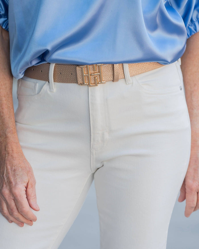 Caroline Hill Bridgette Belt Woven Gold