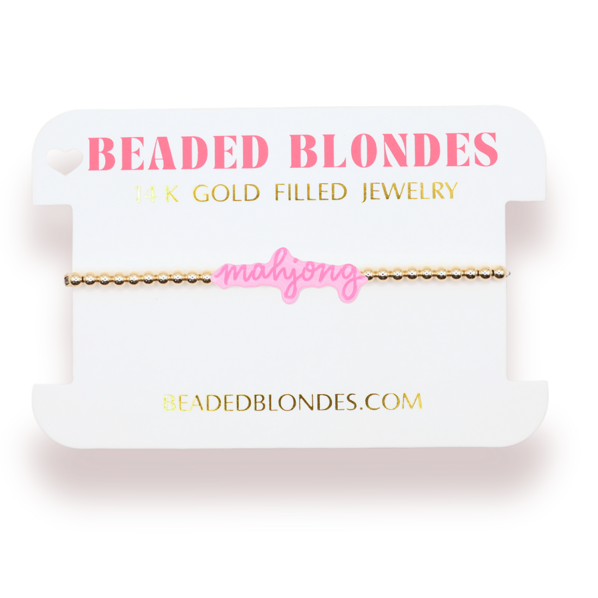 Mahjong Pink Bracelet on Gold