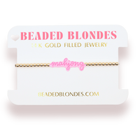 Mahjong Pink Bracelet on Gold