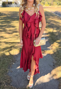 Ruffled Textured Maxi Dress