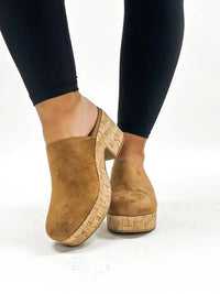 Corkys Watch Your Back Tobacco Faux Suede Clogs