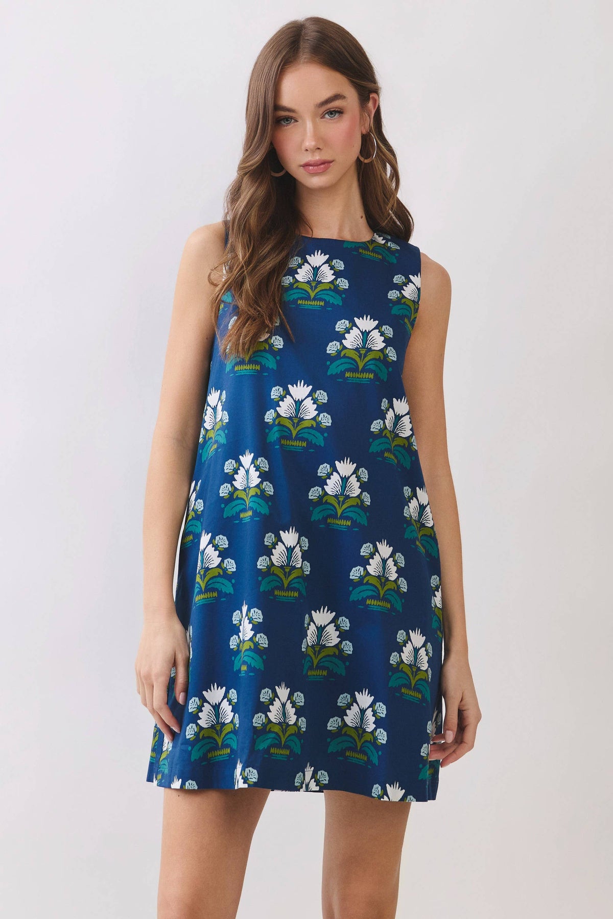 Floral Print Bow Back Shift Dress