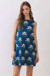 Floral Print Bow Back Shift Dress