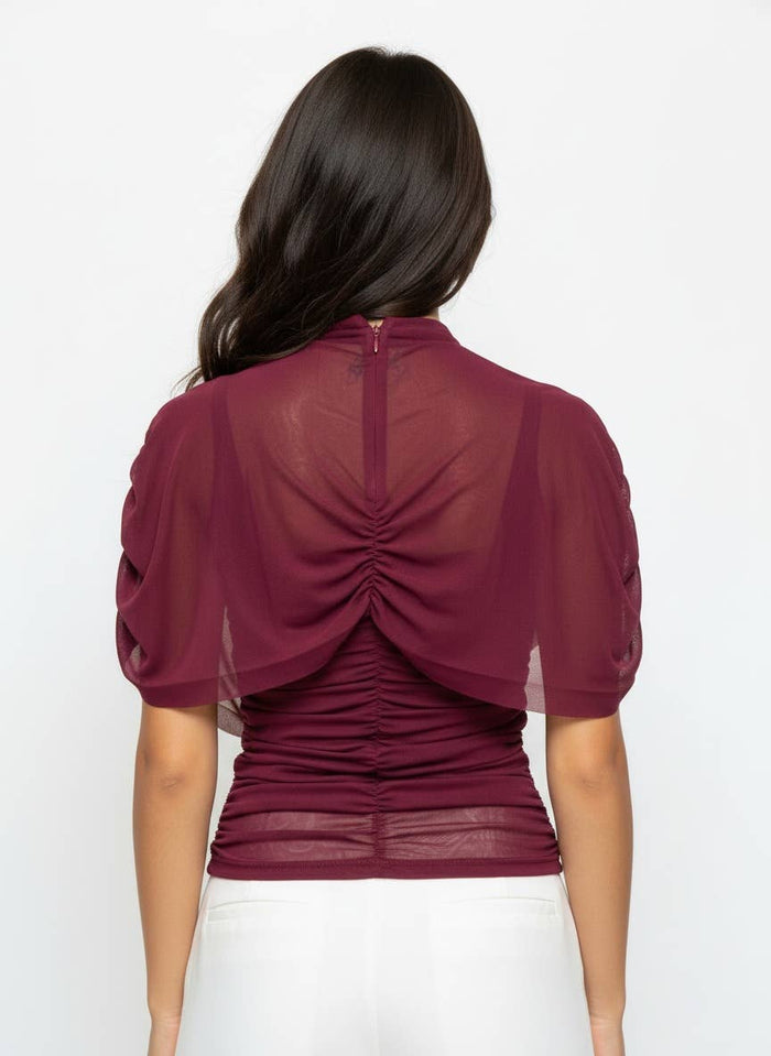 ASYMMETRIC CAPE RUCH TOP
