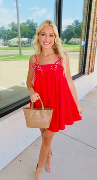 Tube Mini Dress With Mixed Color Cord Strap