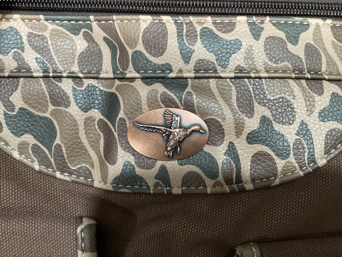 Zep-Pro BROWN WAXED CANVAS OLD SCHOOL CAMO WEEKENDER BAG
