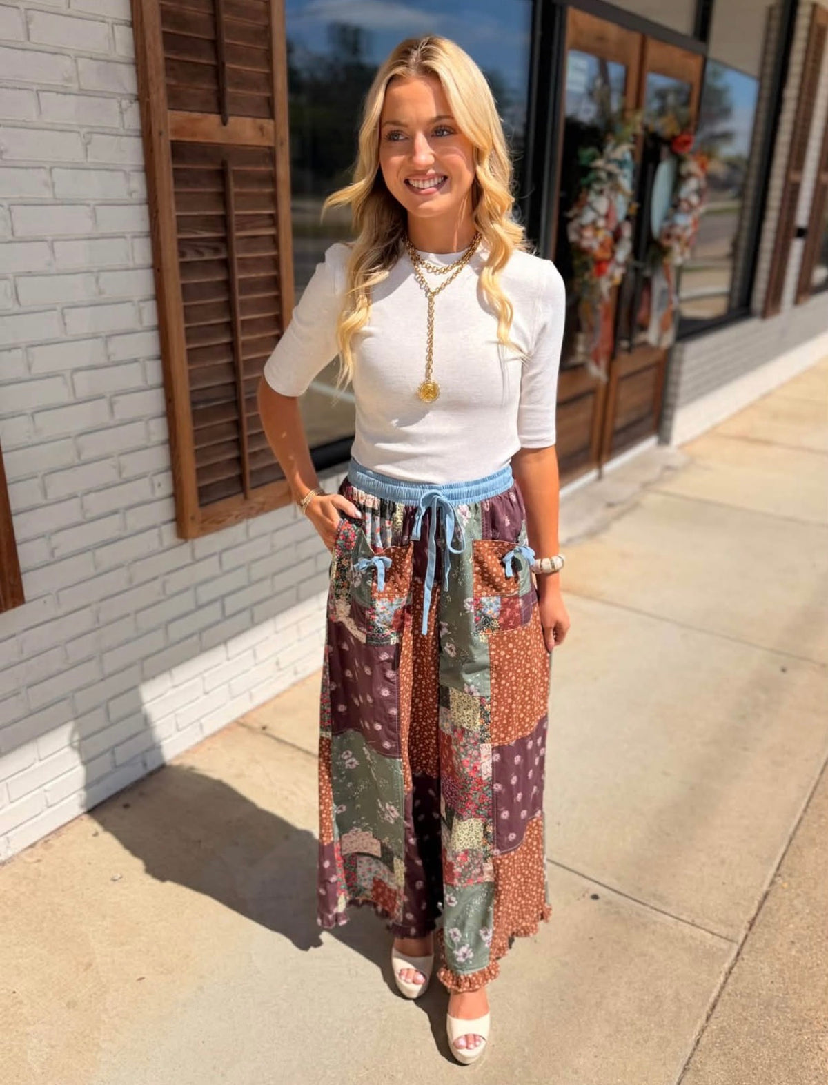 PATCHWORK WOVEN PANTS