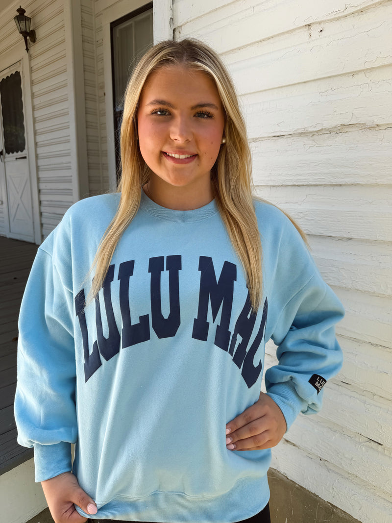 LULU MAC SWEATSHIRT BABY BLUE/NAVY PUFF